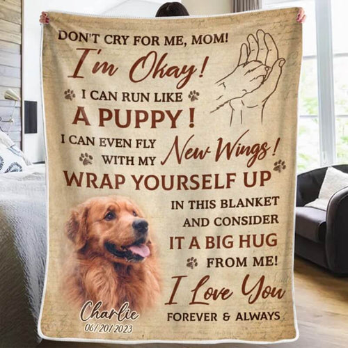 Personalize Pet Designed Memorial Blanket