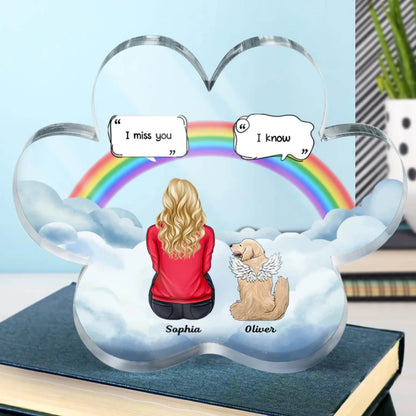 Personalize Paw Shape Memorial Acrylic Plaque