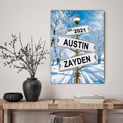 POC Couples Personalized Multi name Canvas