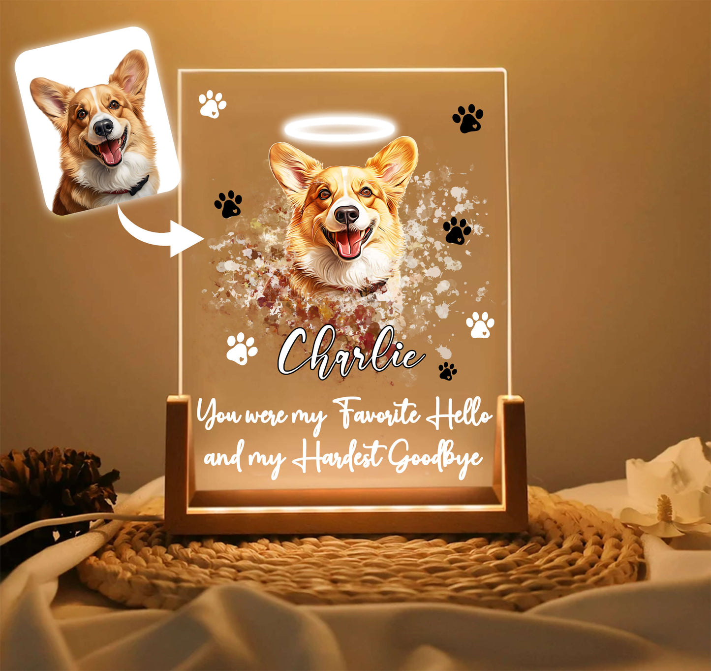 Favorite Hello, Hardest Goodbye Pet Acrylic Plaque