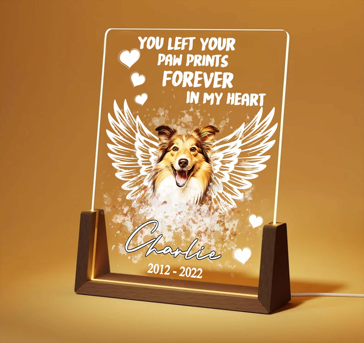 Paw print Forever Memorial Acrylic Plaque