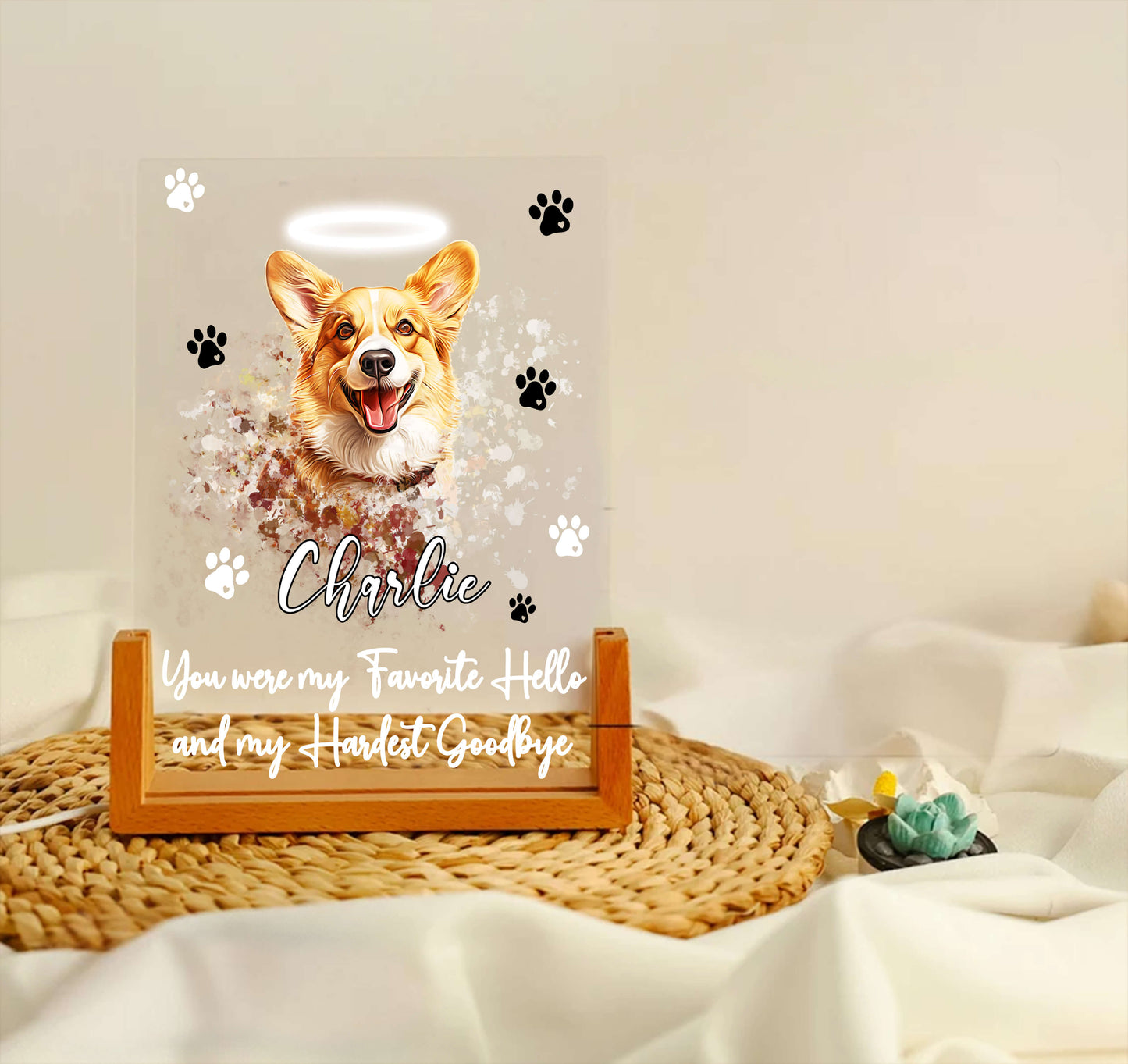 Favorite Hello, Hardest Goodbye Pet Acrylic Plaque