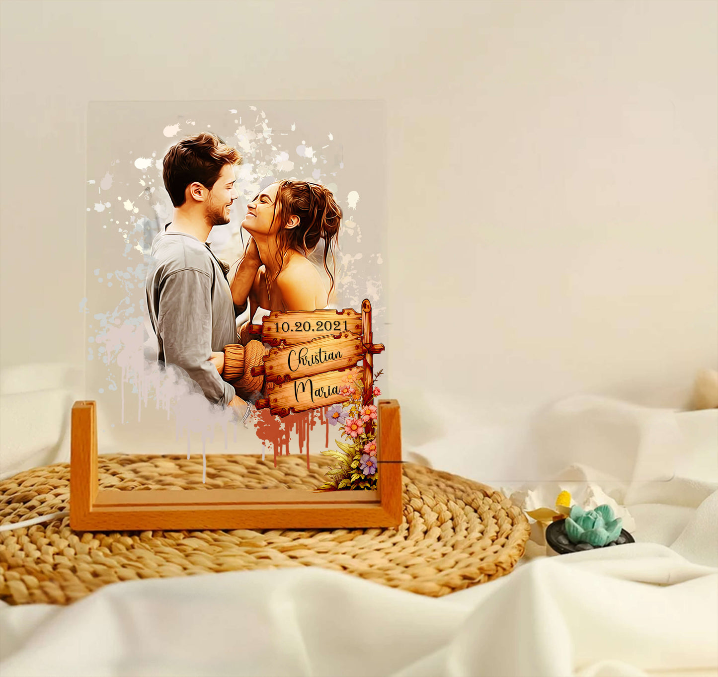 POC Couple Personalized Sign Board Acrylic Plaque