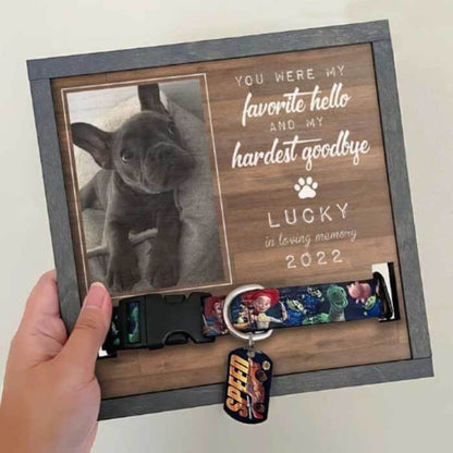 Personalize Collar Designed Pet Memorial Frame