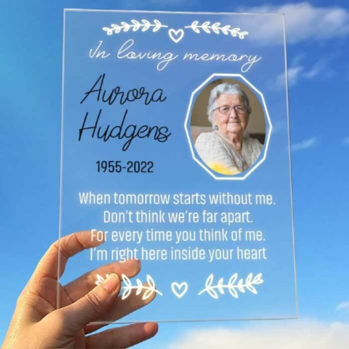 Personalize Loved Ones Memorial Acrylic Plaque