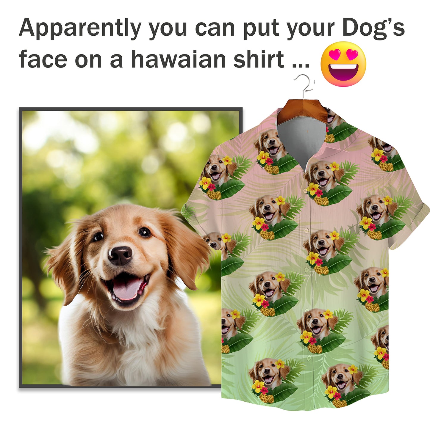 Custom Hawaiian Shirt for Pet Lovers | Personalized Pet Lovers Gift | Pineapples & Hibiscus Pattern Pastel Color Aloha Shirt