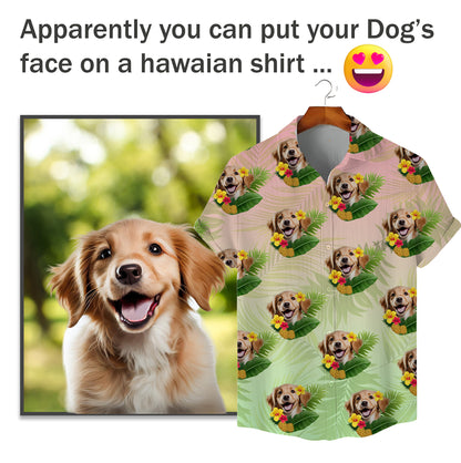 Custom Hawaiian Shirt for Pet Lovers | Personalized Pet Lovers Gift | Pineapples & Hibiscus Pattern Pastel Color Aloha Shirt