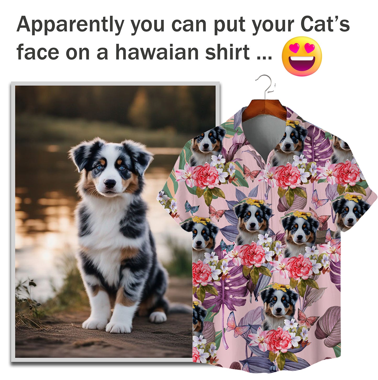 Custom Hawaiian Shirt for Pet Lovers | Personalized Pet Lovers Gift | Floral & Tropical Leaves Pattern Pink Color Aloha Shirt