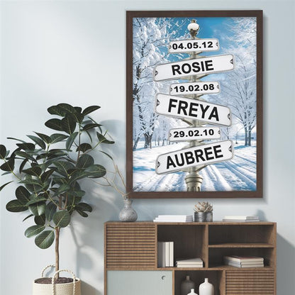 POC Street Sign Family Canvas — color and style options available for customization