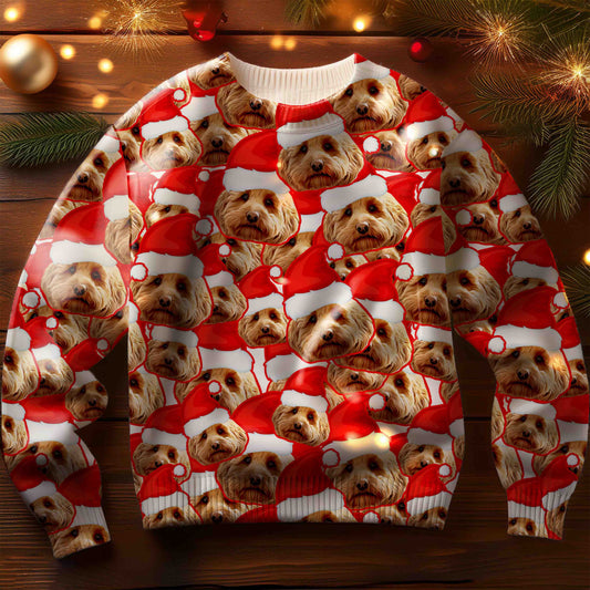 Festlicher Pelz &amp; Weihnachtsmannmütze Custom Ugly Sweater