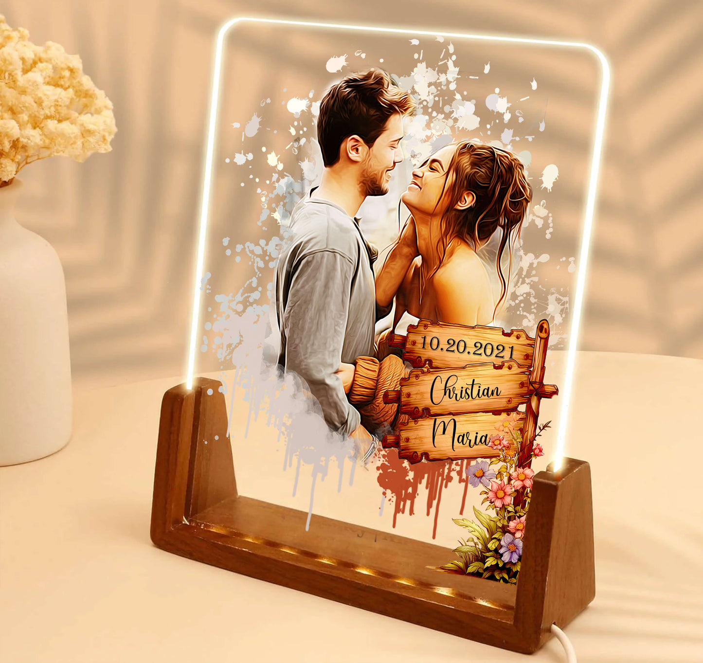 POC Couple Personalized Sign Board Acrylic Plaque