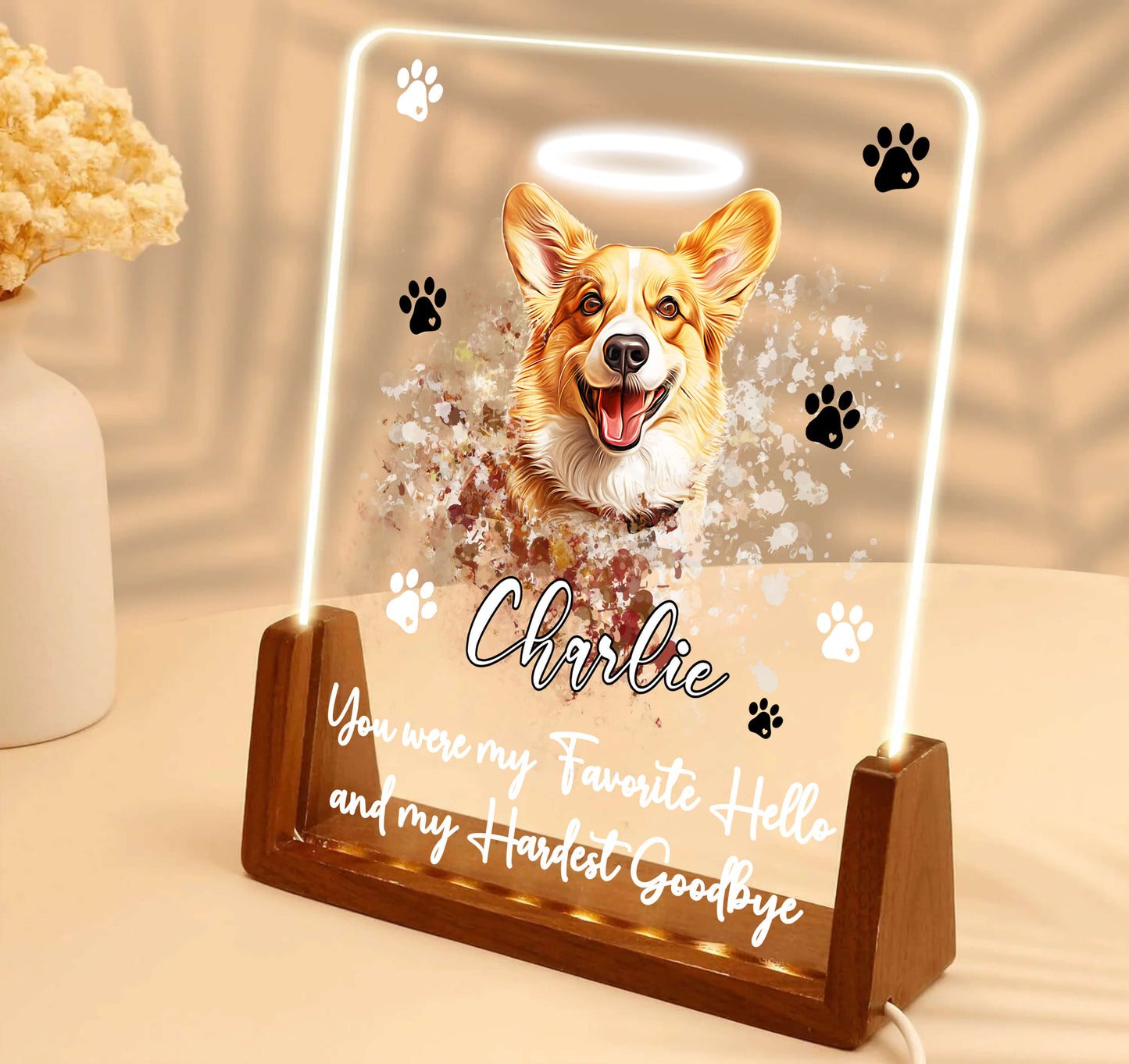 Favorite Hello, Hardest Goodbye Pet Acrylic Plaque