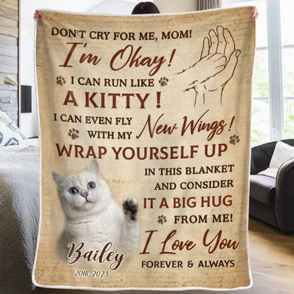 Personalize Pet Designed Memorial Blanket