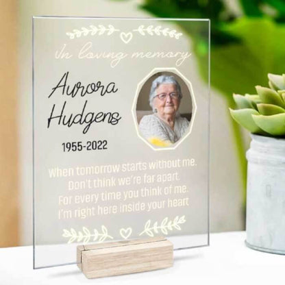 Personalize Loved Ones Memorial Acrylic Plaque