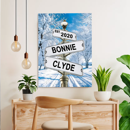 POC Couples Personalized Multi name Canvas — color and style options available for customization