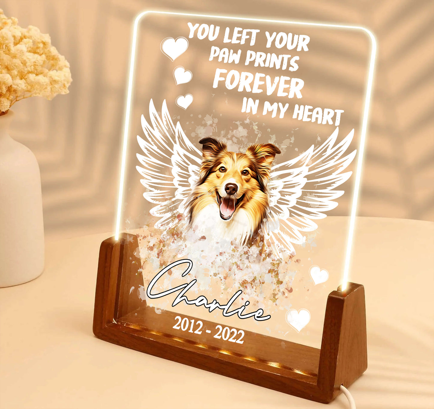 Paw print Forever Memorial Acrylic Plaque