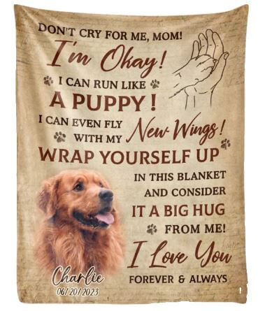 Personalize Pet Designed Memorial Blanket