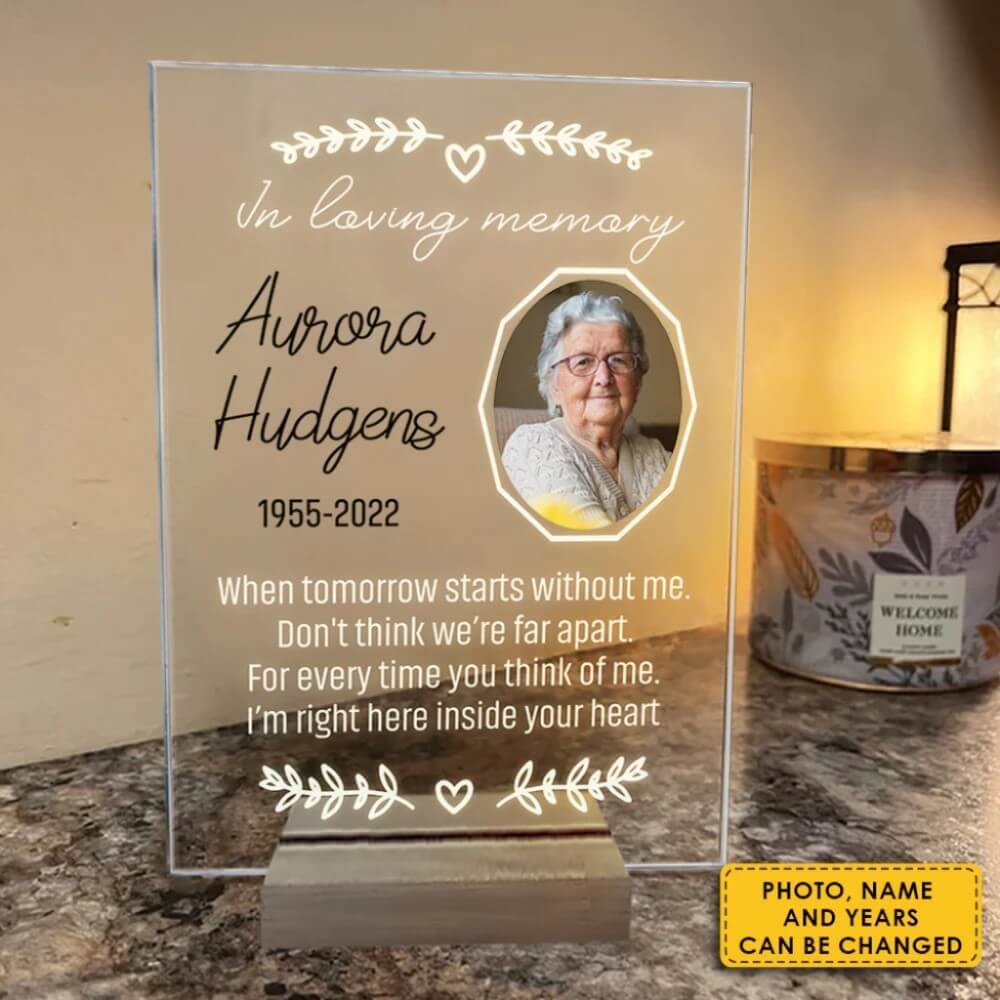 Personalize Loved Ones Memorial Acrylic Plaque