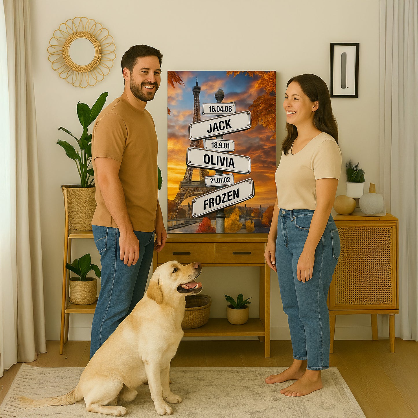 POC Street Sign Family Canvas — canvas detail showing print quality and texture