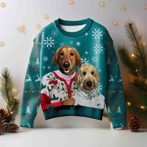 Custom Ugly Sweater - Sky & Snowflakes