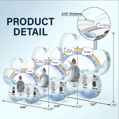 Personalize Paw Shape Memorial Acrylic Plaque