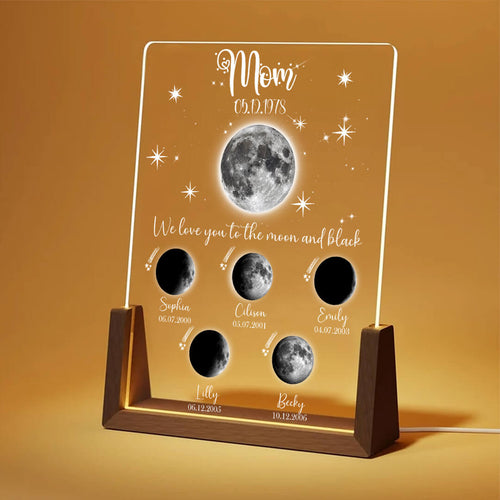 Personalized Moon Phase Mom's Family Acrylic plaque