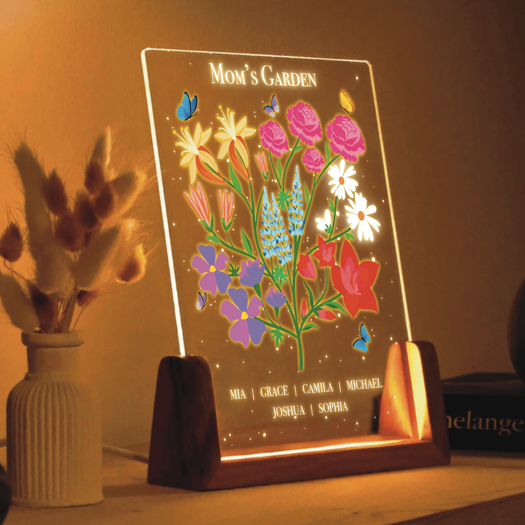 POC Personalisierte Acryl-Plakette mit Geburtsblume