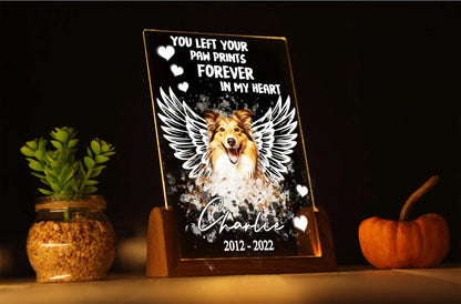 Paw print Forever Memorial Acrylic Plaque