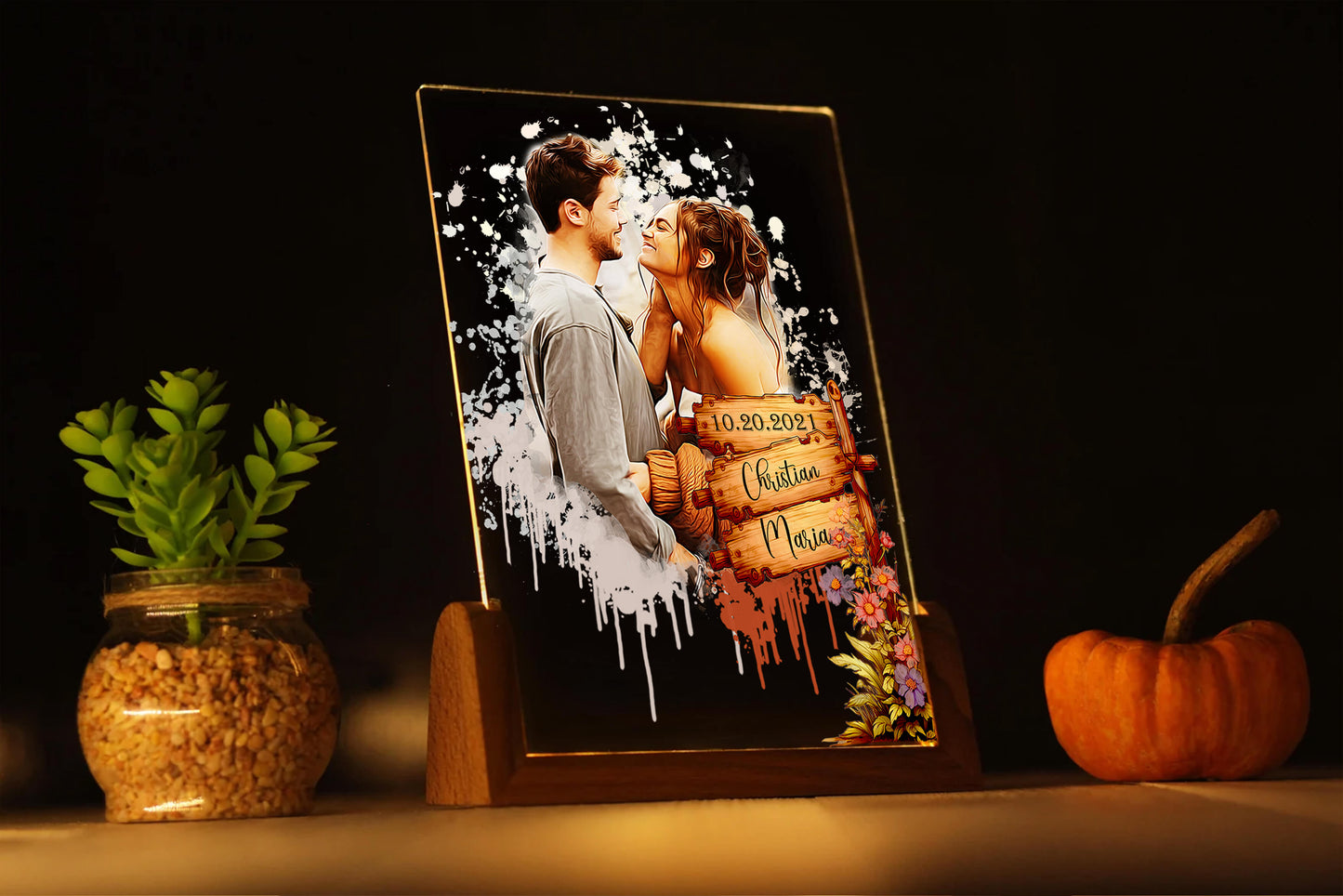 POC Couple Personalized Sign Board Acrylic Plaque