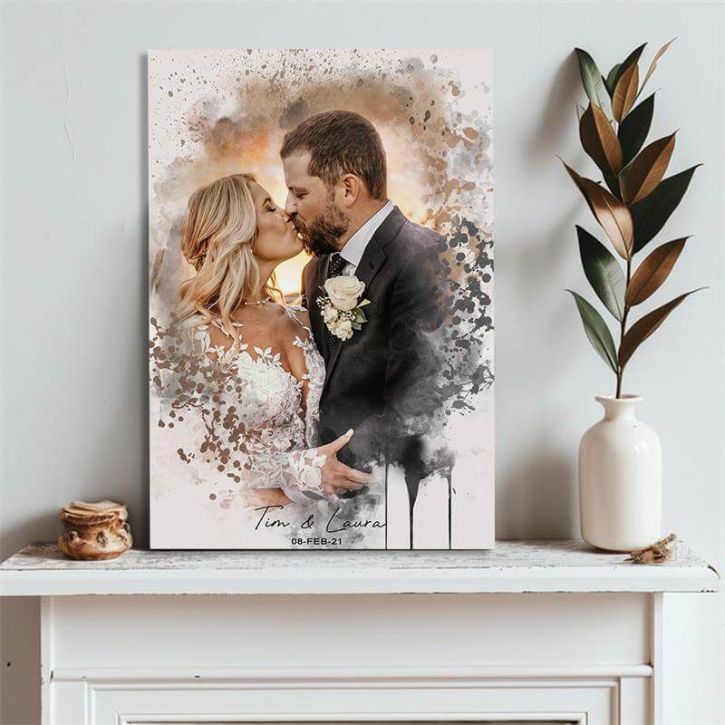 Personalized Couple Portrait - A Thoughtful, Meaningful Gift for Your Partner — available size options and dimensions comparison
