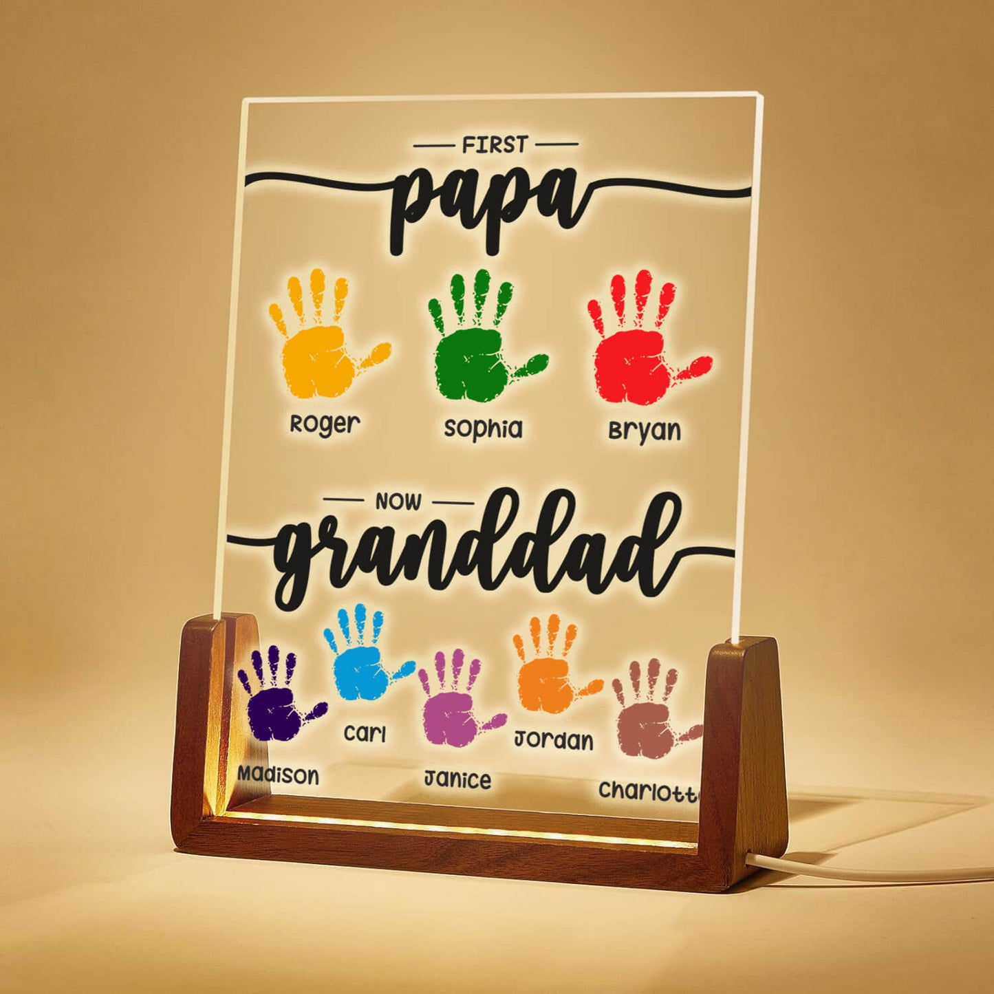 Personalize Daddy First, Granddad Later LED Acrylic Plaque