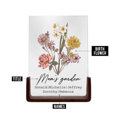 POC Personalised Birth flower Acrylic Plaque