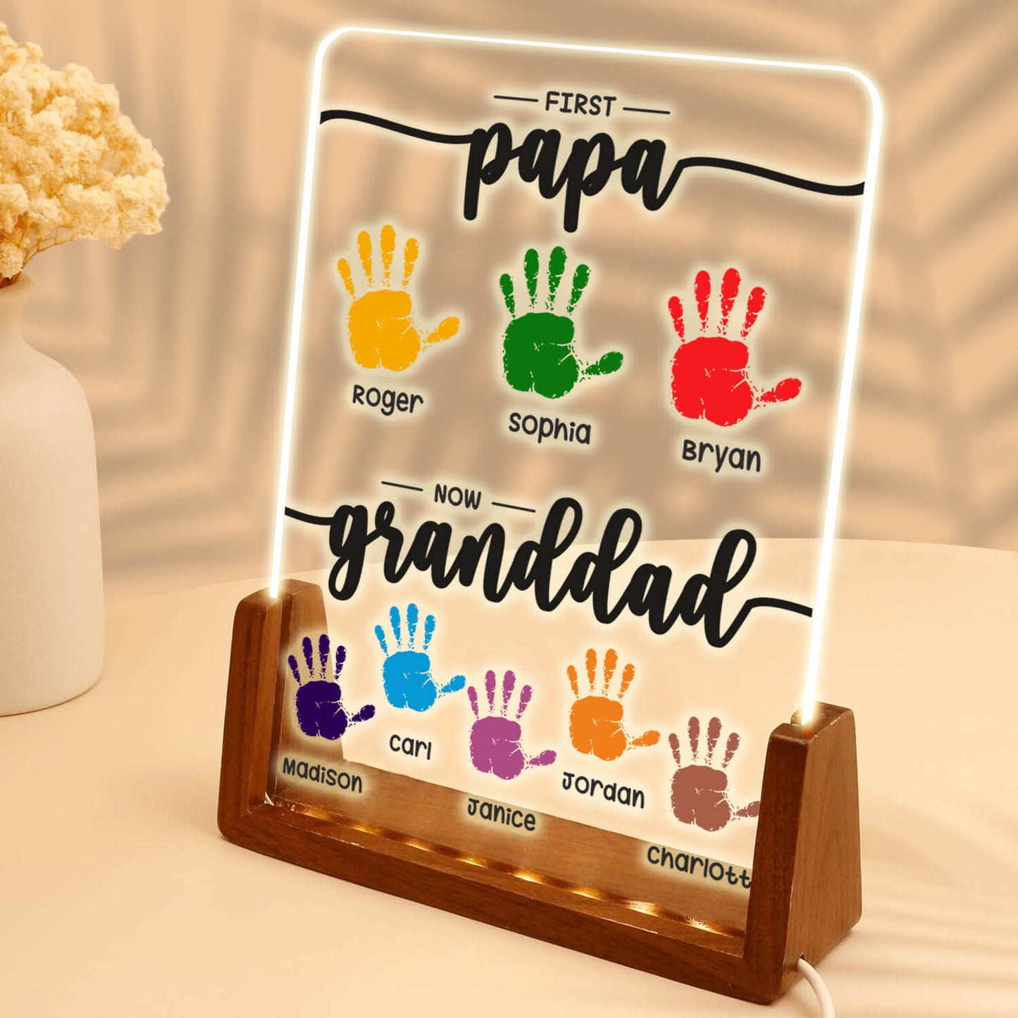 Personalize Daddy First, Granddad Later LED Acrylic Plaque