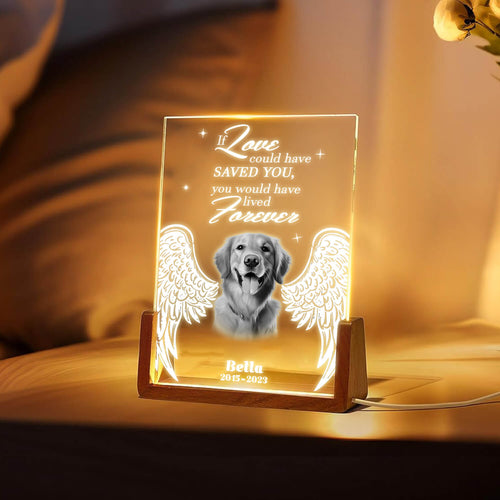 Personalize In Loving Memory Pet LED Light Acrylic Plaque