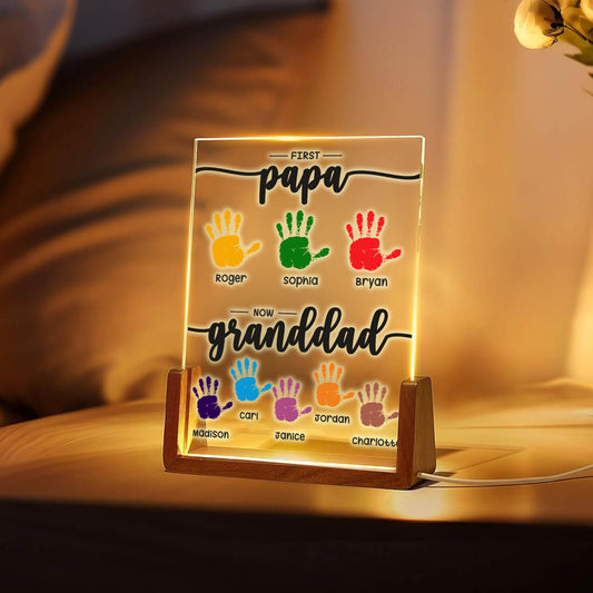 Personalisieren Sie zuerst Papa, später Opa LED Acryl Plaque