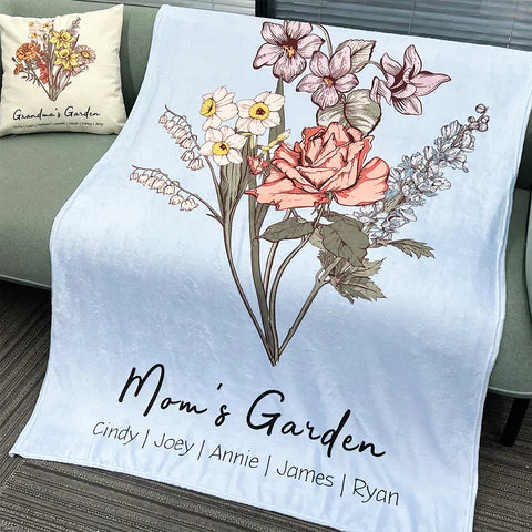 POC Personalised Birth Flower Family Blanket