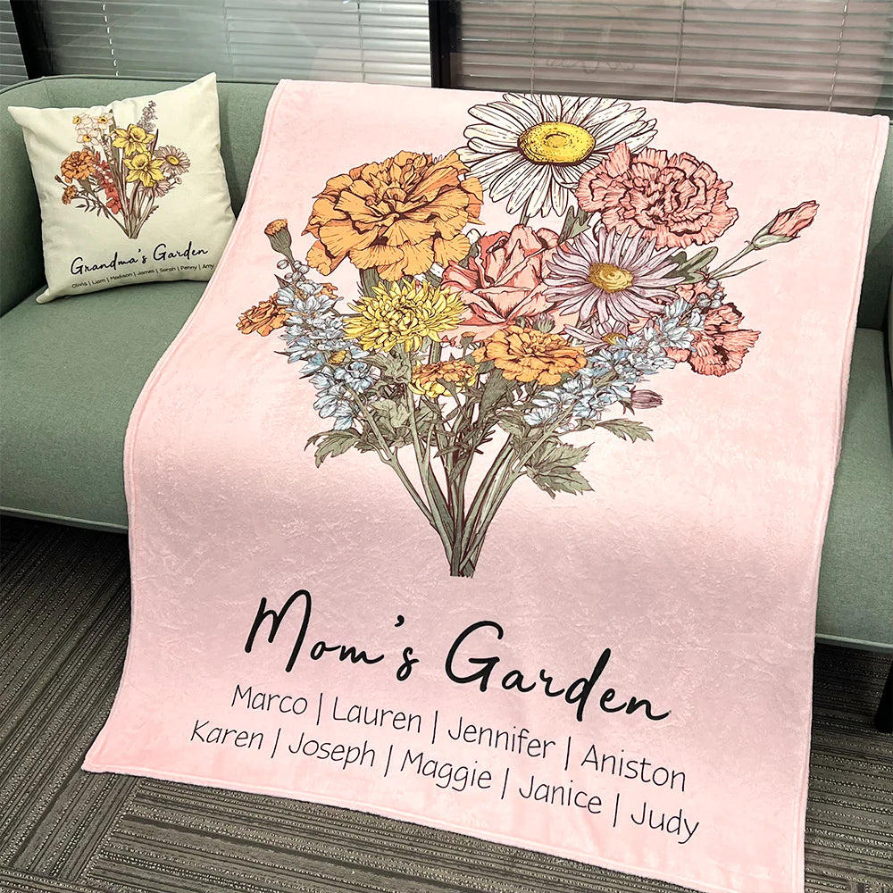 POC Personalised Birth Flower Family Blanket