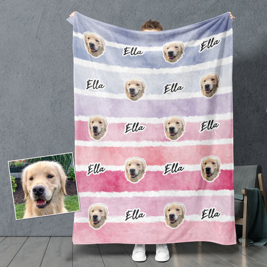 Color Strips Custom Pet Fleece Blanket