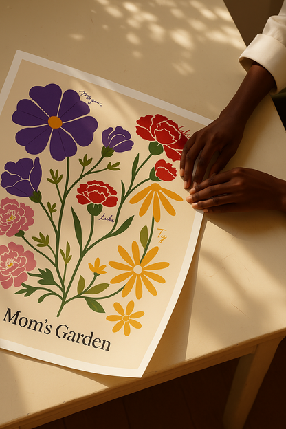 Illustrated Family Garden Poster For MOM
