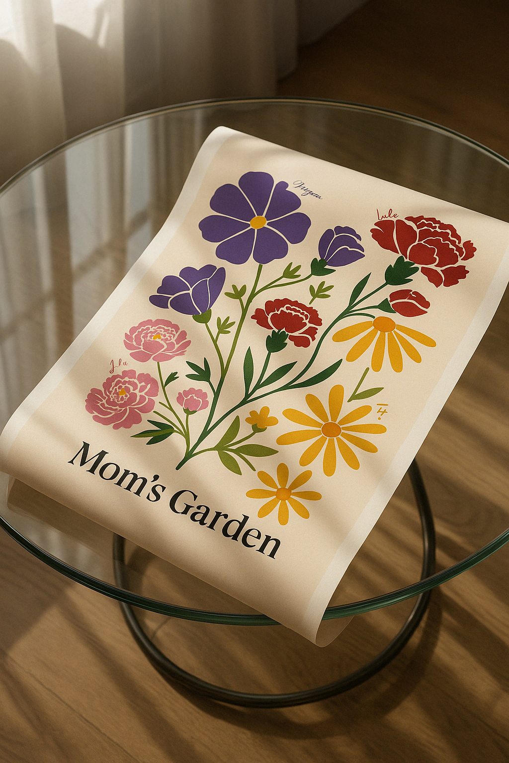Illustrated Family Garden Poster For MOM
