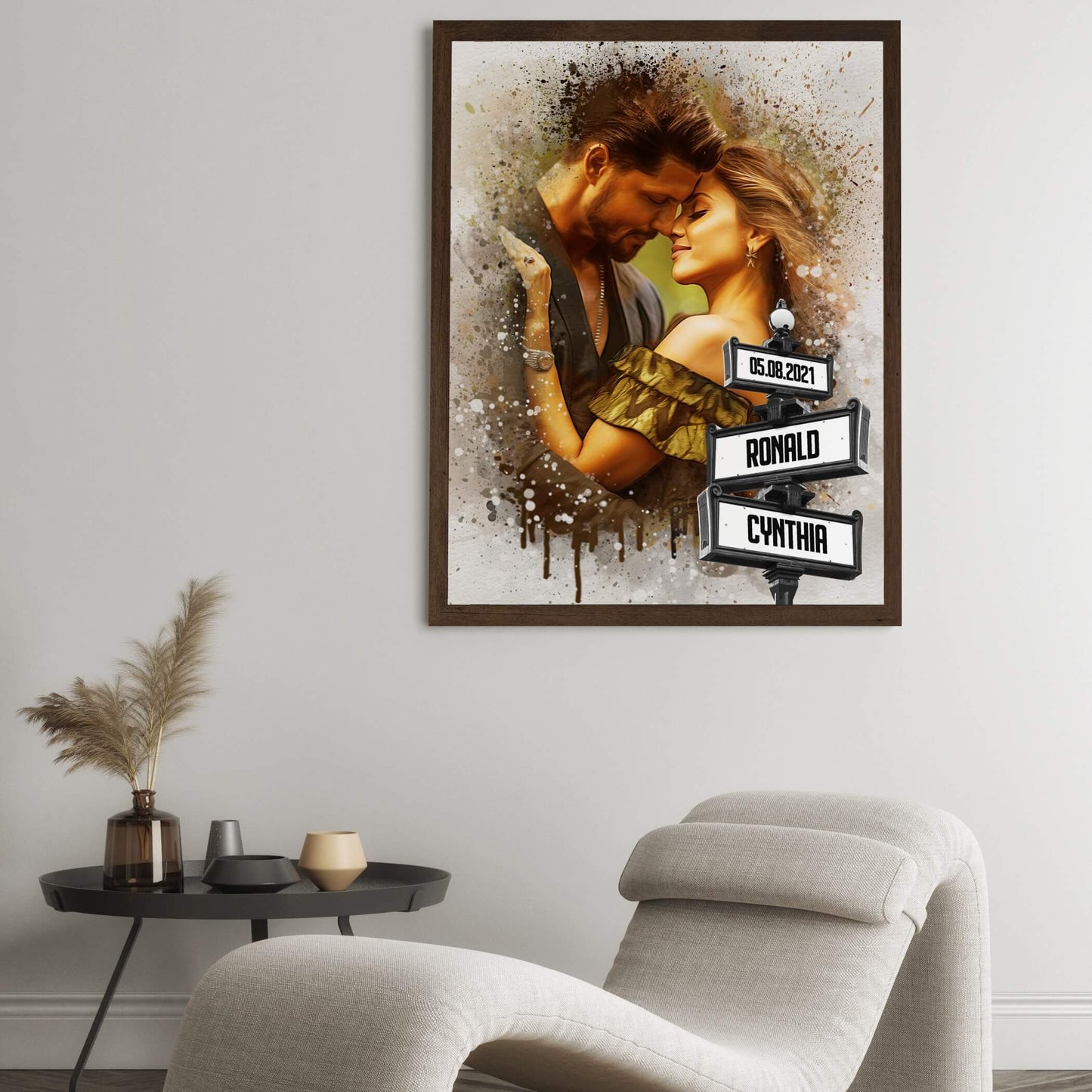 POC Couples Portrait with name — customer review photo showing received personalized product