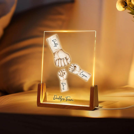 Personalize Fist Bump LED Light Acrylic Plaque