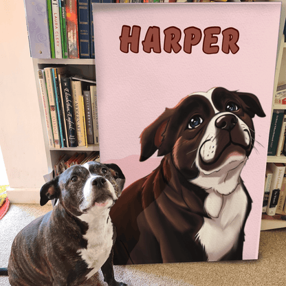 POC Hand Drawn Pet Portrait — customer review photo showing received personalized product