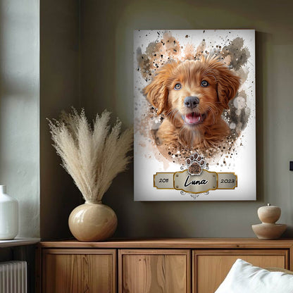 Pet Memorial Canvas With 'Scan & Play’ QR Code