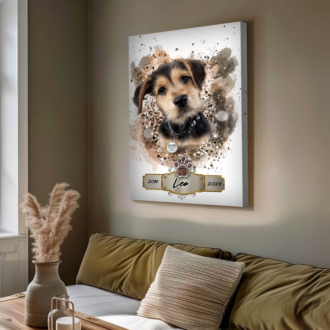 Pet Memorial Canvas With 'Scan & Play’ QR Code