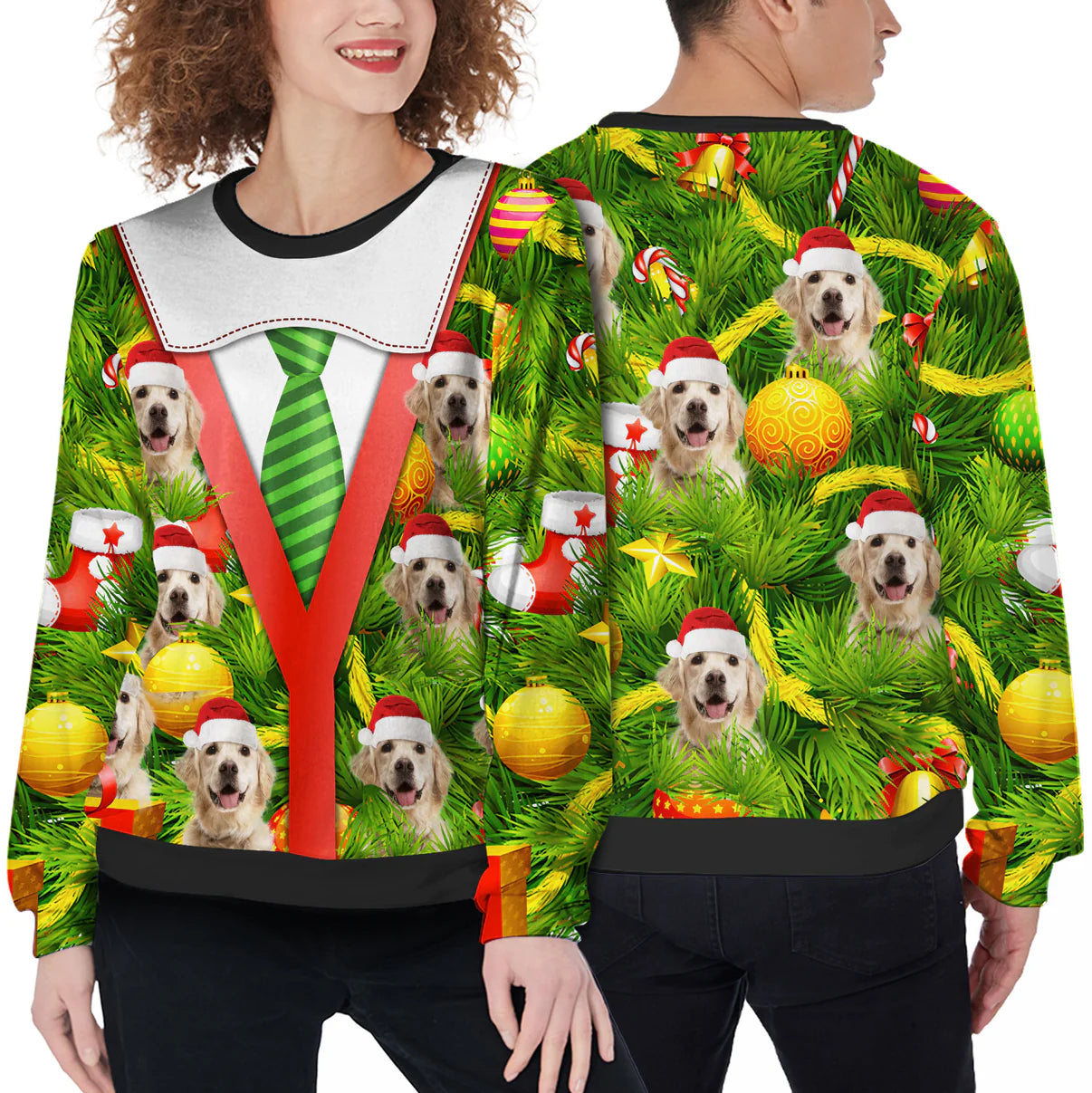 Custom Ugly Sweater - Christmas Tree & Tie