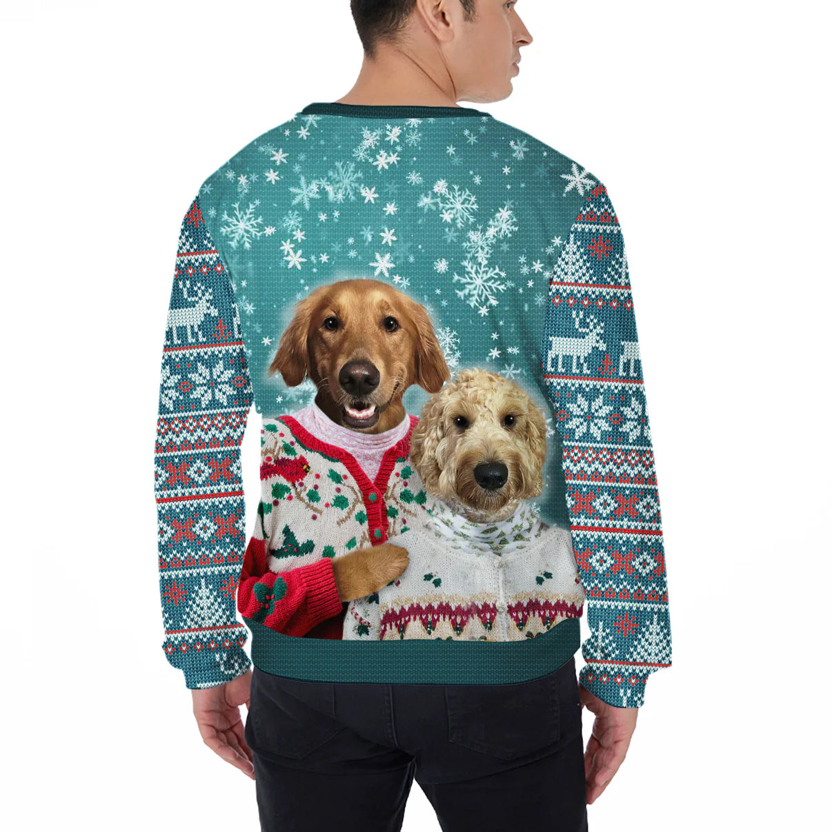 Custom Ugly Sweater - Sky & Snowflakes