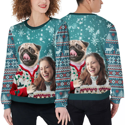 Custom Ugly Sweater - Sky & Snowflakes