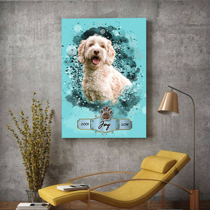 Pet Memorial Canvas With 'Scan & Play’ QR Code