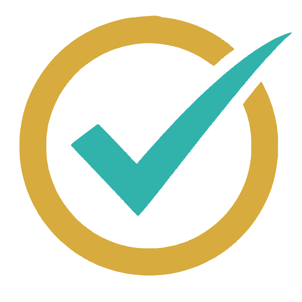 Yellow circle surrounding a green checkmark